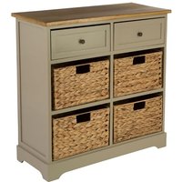 Varmora Wooden Chest Of 6 Drawers In Oak And Grey