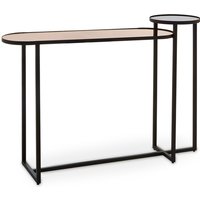 Cusco Smoked Mirror Glass Console Table With Black Metal Frame