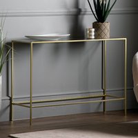 Custer Clear Glass Console Table With Champagne Metal Frame