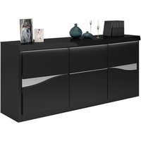 Dabria LED Wooden Sideboard In Black High Gloss With 3 Doors Dabria LED Wooden Sideboard In Black High Gloss With 3 Doors