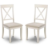 Dagan Ivory Wooden Dining Chairs in Pair
