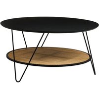 Daire Metal Top Coffee Table With Hairpin Legs In Black