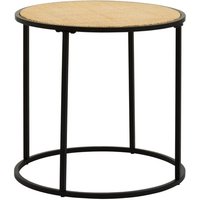 Daire Side Table Round With Black Cross Metal Legs
