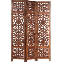 Danessa Wooden 3 Panels 120cm x 165cm Room Divider In Brown