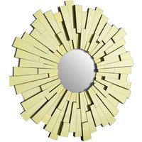 Dania Large Circular Sunburst Design Wall Mirror In Gold