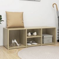Darion Shoe Storage Bench With 4 Shelves In Sonoma Oak