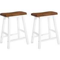 Darla Outdoor Brown And White Wooden Bar Stool In A Pair
