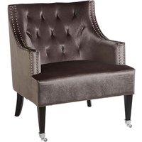 Darligo Upholstered Velvet Armchair In Grey
