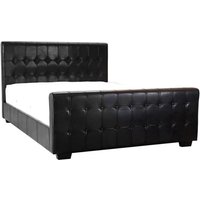 Darra Faux Leather Double Bed In Black