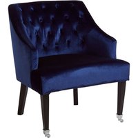 Darwo Upholstered Velvet Armchair In Blue