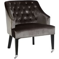 Darwo Upholstered Velvet Armchair In Grey