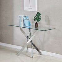 Furniture in Fashion Enjoy 55% Off Daytona Clear Glass Console Table with Chrome Legs
