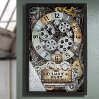 Daziro Metal Vintage Wall Clock in Black and Silver