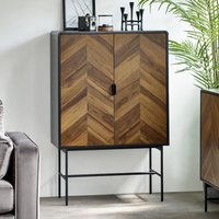 Decatur Wooden Storage Cabinet With 2 Doors - Light Brown And Black