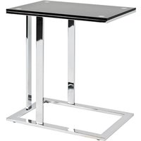 Declan Glass Side Table In Black With Chrome Base