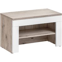 Deland Wooden Hallway Seating Bench In White And Oak