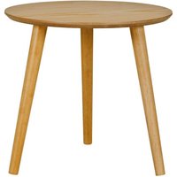 Deland Wooden Lamp Table Round In Natural Oak