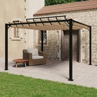 Delia Fabric 3m x 3m Gazebo With Louvered Roof In Taupe