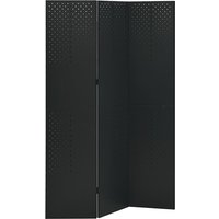 Deliz Steel 3 Panels 120cm x 180cm Room Divider In Black