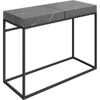 Delmar Wooden Console Table In Grey Marble Effect