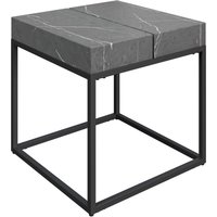 Delmar Wooden Side Table In Grey Marble Effect