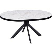 Denton Ceramic Marble Extending Dining Table In White