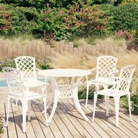 Denver Cast Aluminium 5 Piece Bistro Set In White