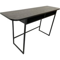Deridder Wooden Rectangular Console Table In Ash Black