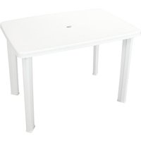 Derik Outdoor Rectangular Plastic Dining Table In White