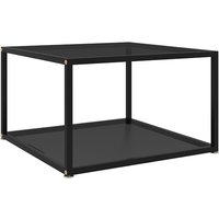 Dermot Square Black Glass Coffee Table With Black Metal Frame