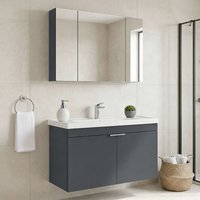 Desna 1000mm Wooden Wall Mounted Bathroom Furniture Set with 5 Doors in Matte Anthracite