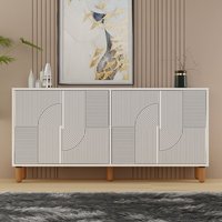 Desso Wooden Sideboard with 4 Doors in White
