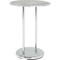 Destin Round Wooden Side Table In Concrete Effect