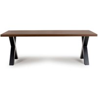 Detroit Small Wooden Rectangular Dining Table In Smoked Oak