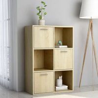 Diara Wooden Storage Cabinet 3 Doors 3 Shelves In Sonoma Oak