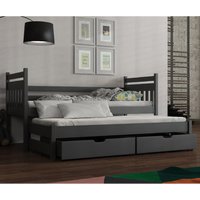Donna Wooden Day Bed Without Mattress And Trundle In Graphite