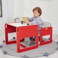 Dove Wooden Kids Table and Chair in Red and White