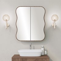 Dream Wooden Bathroom Mirror Cabinet in Walnut