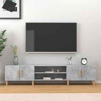 Dubuque 180cm Wooden TV Stand With 4 Doors - Concrete Grey