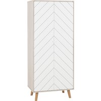 Davis Wooden Wardrobe With 2 Doors In Dusty Grey And White