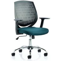 Dura Black Back Office Chair With Maringa Teal Seat