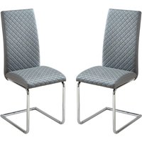 Durango Grey PU Leather Dining Chairs In Pair