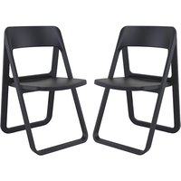 Durham Black Polypropylene Dining Chairs In Pair