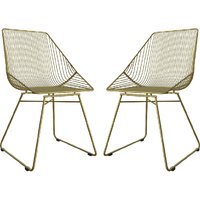 Eastlake Gold Metal Bistro Dining Chairs In Pair