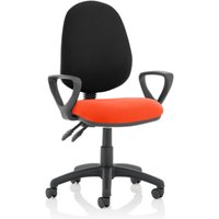 Eclipse II Black Back Office Chair In Red With Loop Arms