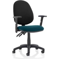 Eclipse II Black Back Office Chair In Teal And Adjustable Arms