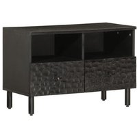 Eden Wooden TV Stand With 2 Shelves In Black