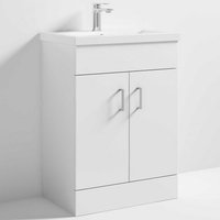 Edina 60cm Floor Vanity With Mid Edged Basin In Gloss White Edina 60cm Floor Vanity With Mid Edged Basin In Gloss White
