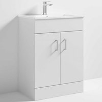 Edina 60cm Floor Vanity With Minimalist Basin In Gloss White Edina 60cm Floor Vanity With Minimalist Basin In Gloss White