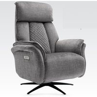 Edison Fabric Electric Recliner Chair In Grey